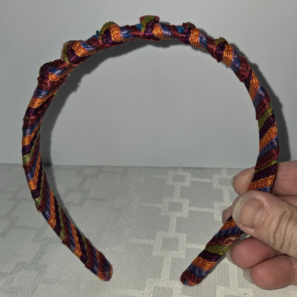 Multicolored Fabric Covered Headband, Excellent Like New Condition